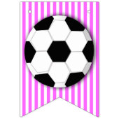 Soccer verjaardagsbanner meisjes roze partijthema vlaggetjes (Derde vlag)