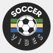 Soccer Vibes Ronde Sticker (Voorkant)