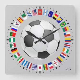 SOCCER VIERKANTE KLOK