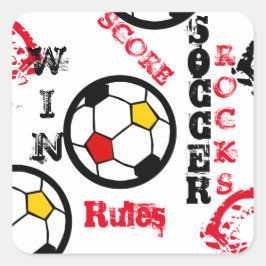 SOCCER VIERKANTE STICKER