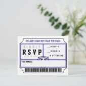 SOCCER VIP REPLY CARD Bar Bat Mitzvah Uitnodiging (Staand voorkant)