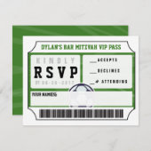SOCCER VIP REPLY CARD Bar Bat Mitzvah Uitnodiging (Voorkant / Achterkant)