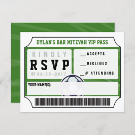 SOCCER VIP REPLY CARD Bar Bat Mitzvah Uitnodiging