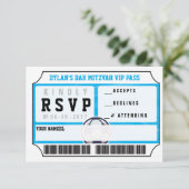 SOCCER VIP REPLY CARD Bar Bat Mitzvah Uitnodiging (Staand voorkant)