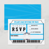 SOCCER VIP REPLY CARD Bar Bat Mitzvah Uitnodiging (Voorkant / Achterkant)