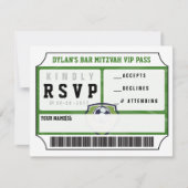 SOCCER VIP REPLY CARD Bar Bat Mitzvah Uitnodiging (Voorkant)