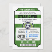 SOCCER VIP TICKET Bar Bat Mitzvah Uitnodiging (Voorkant)