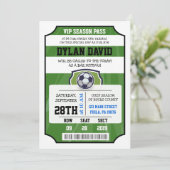 SOCCER VIP TICKET Bar Bat Mitzvah Uitnodiging (Staand voorkant)