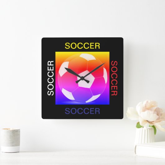 Soccer Wall Clock Vierkante Klok (Huis)
