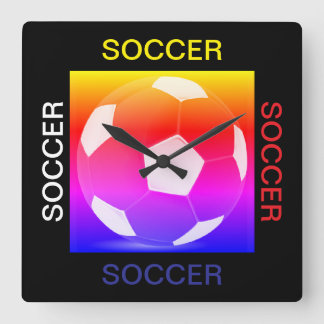 Soccer Wall Clock Vierkante Klok