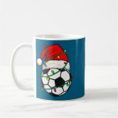 Soccer With Santa Hat Funny Christmas Xmas Gift  Koffiemok (Links)