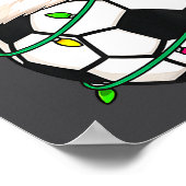 Soccer With Santa Hat Funny Christmas Xmas Gift  Poster (Hoek)