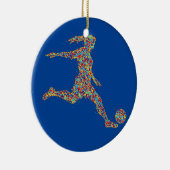 Soccer Women Girl Player Keramisch Ornament (Rechts)