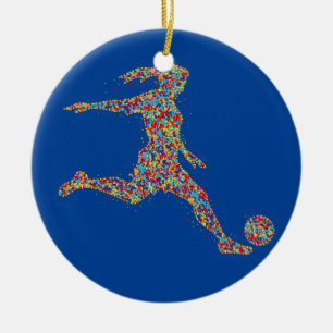 Soccer Women Girl Player Keramisch Ornament