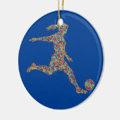 Soccer Women Girl Player Keramisch Ornament (Links)