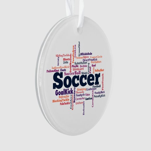 Soccer Word Cloud Ornament (voorkant)