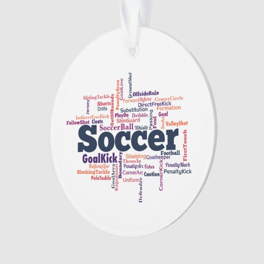 Soccer Word Cloud Ornament (voorkant)