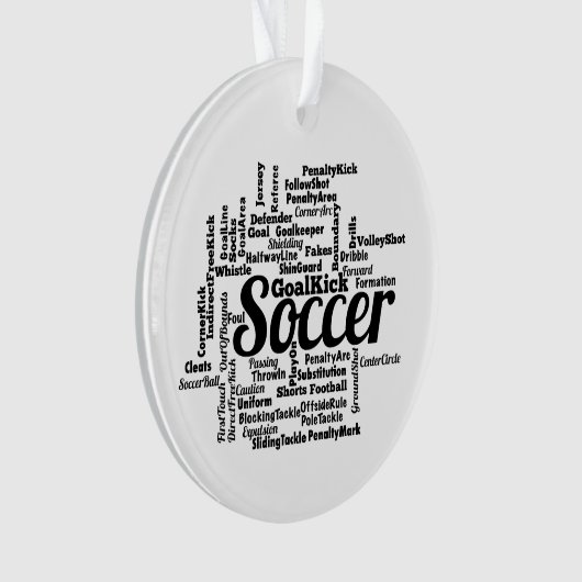 Soccer Word Cloud Ornament (voorkant)