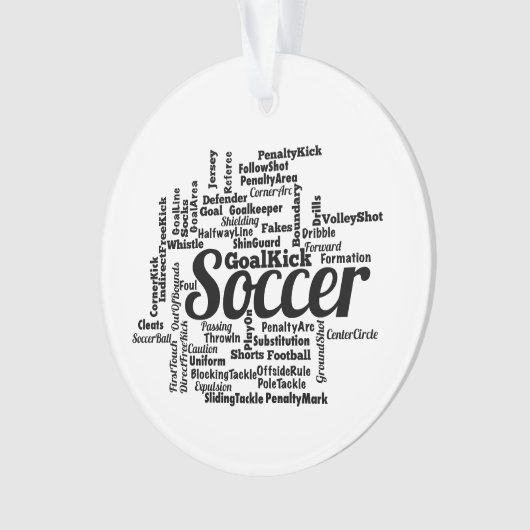 Soccer Word Cloud Ornament (voorkant)