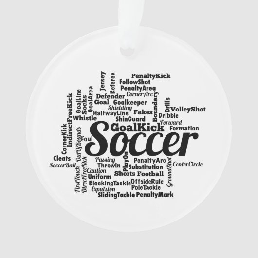 Soccer Word Cloud Ornament (voorkant)