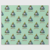Soccer Wrapping Paper Christmas Custom Name Gift Cadeaupapier (Vlak)