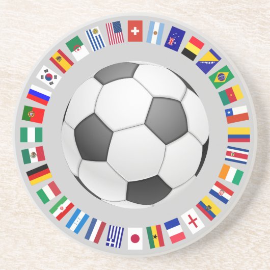 SOCCER ZANDSTEEN ONDERZETTER (Voorkant)