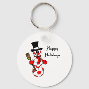SoccerChick Snowman Prettige feestdagen Sleutelhanger