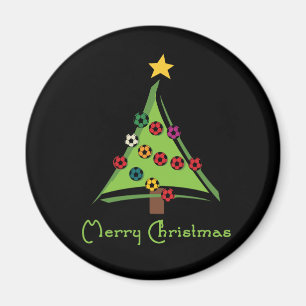 SoccerChickKerstmisBoom Magneet