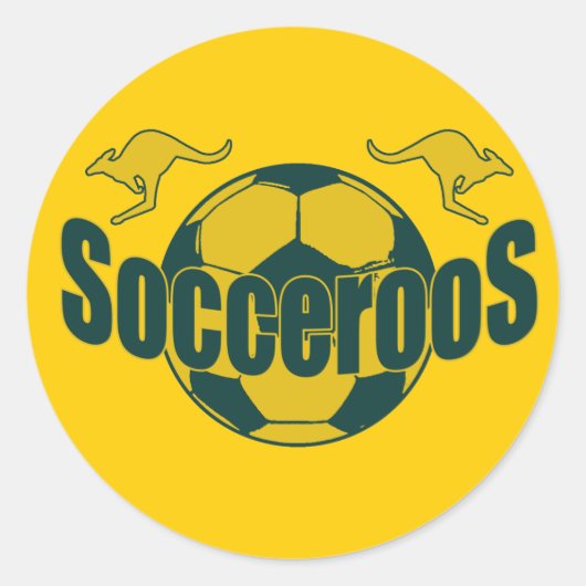 Socceroos wereldvoetbal Roos logo geschenken Ronde Sticker (Voorkant)
