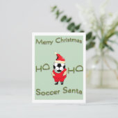 Soccersanta-briefkaart Feestdagenkaart (Staand voorkant)