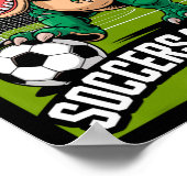 Soccersaurus Dinosaur T-rex Voetbal Keeper Speler  Poster (Hoek)