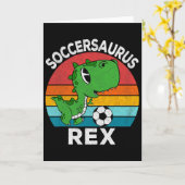 Soccersaurus Rex Voetbal Dinosaur Voor Jongens Kin Kaart (Gele Bloem)