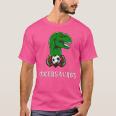 Soccersaurus Voetballer Dinosaur T-Rex Boys Kind T-shirt (Voorkant)