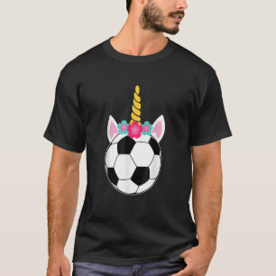 Soccicorn Soccer Unicorn Pink Sparkle Girls T-shirt