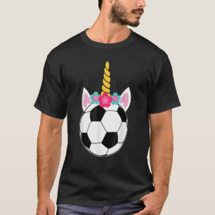 Soccicorn Soccer Unicorn Pink Sparkle Girls T-shirt