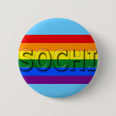 SOCHI Gay Pride Flag Ronde Button 5,7 Cm (Voorkant)