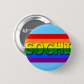 SOCHI Gay Pride Flag Ronde Button 5,7 Cm (Voorkant /achterkant)