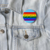 SOCHI Gay Pride Flag Ronde Button 5,7 Cm (In situ)