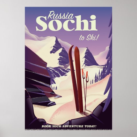 Sochi Russia Ski reisposter Poster (Voorkant)