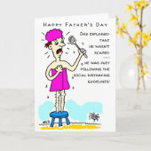 Sociaal Afstand Houdende Grappige Spin Vaderdag Kaart (Gele Bloem)