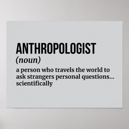 Sociaal antropoloog - grappige definitie poster (Voorkant)