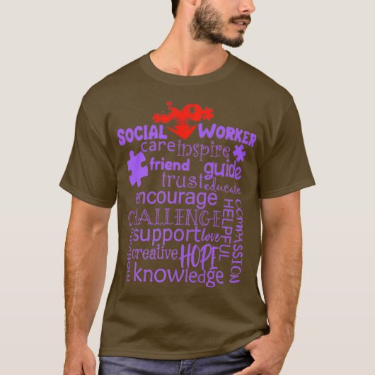 Sociaal Arbeider Gift Afstuderen Sociaal Werk Maan T-shirt (Voorkant)