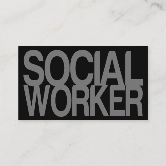 Sociaal Arbeider in zilver en zwart Visitekaartje (Voorkant)