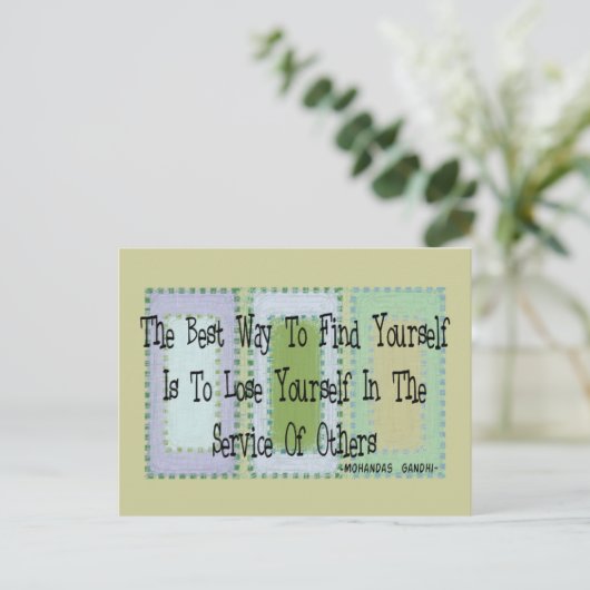 Sociaal Arbeider (Mahandas Gandhi Quote) Briefkaart (Staand voorkant)