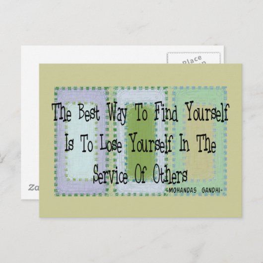 Sociaal Arbeider (Mahandas Gandhi Quote) Briefkaart (Voorkant / Achterkant)