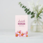 Sociaal Arbeider - Roze Boutique Flowers Visitekaartje (Staand voorkant)