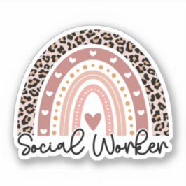Sociaal Arbeiderschip Leopard Regenboog, Sociaal A Sticker
