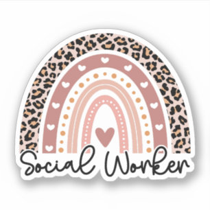 Sociaal Arbeiderschip Leopard Regenboog, Sociaal A Sticker