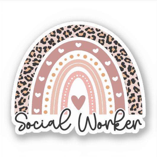 Sociaal Arbeiderschip Leopard Regenboog, Sociaal A Sticker (Voorkant)
