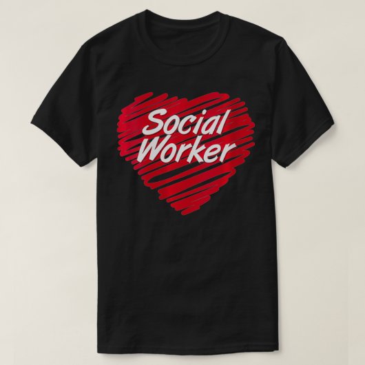 Sociaal arbeidershart voor psycholoog t-shirt (Design voorkant)